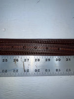 New Brown Genuine Leather Nocona Tooled And Weaved 28” Belt #2420002 NN-26