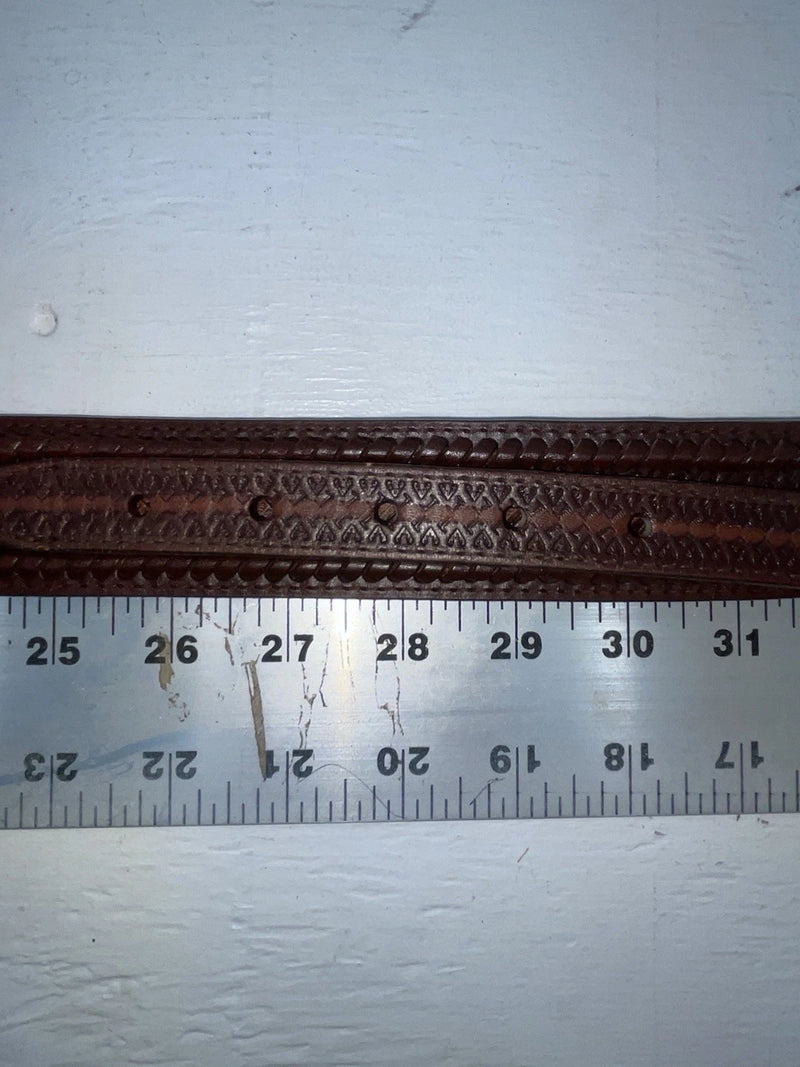 New Brown Genuine Leather Nocona Tooled And Weaved 28” Belt #2420002 NN-26