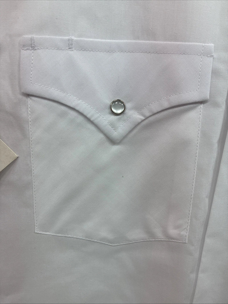 Me Women’s ELY Cattleman White Long Sleeve Pearl Snap 16.5 X 34 Large X-43