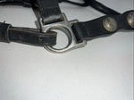 New Black Leather Full Horse Show Halter Gold accents 3C-15