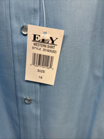 New Men’s ELY Cattleman Blue Western Short Sleeve Pearl Snap 18 2XL T-46