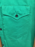 New Men’s Cowboy Threads Green Brown Long Sleeve Button Up Shirt Medium K-61