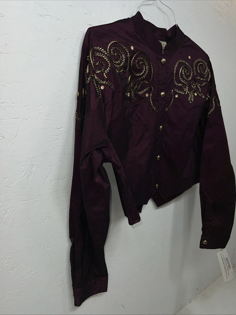 New Women’s Purple 1849 Authentic Ranchwear Western Show Shirt XL #2743 UU-28