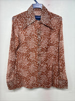 New Women’s Panhandle Slim Orange Long Sleeve Pearl Snap size 32 MM-2