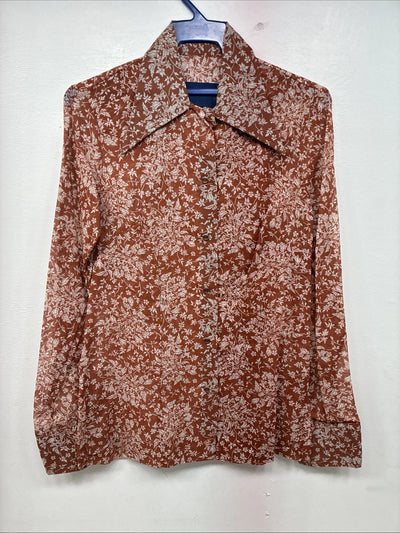 New Women’s Panhandle Slim Orange Long Sleeve Pearl Snap size 32 MM-2