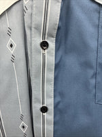 New Men’s Cowboy Threads Blue Designed Short Sleeve Button Up Large CC-41