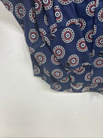 New Women’s Tem Tex Blue Design Long Sleeve Pearl Snap Size 32 MM-61
