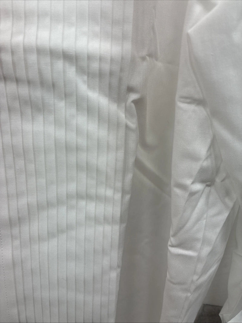 New Classix White Long Sleeve Button Up English Shirt 14-14.5 Small X-93