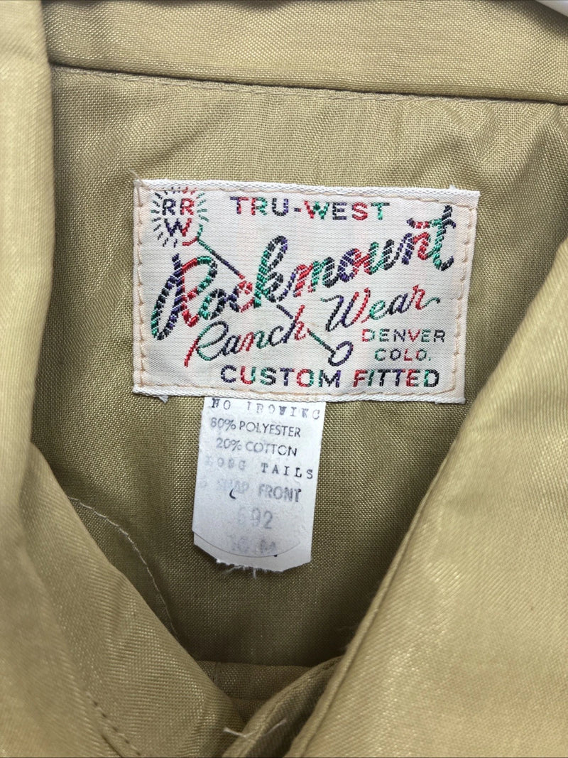 New Men’s Rockmount Green Long Sleeve Pearl Snap Medium X-10