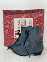 New Kids Blue Lace Up Texas Brand Cowboy Boots. C 9169161 13 D. 23-50￼