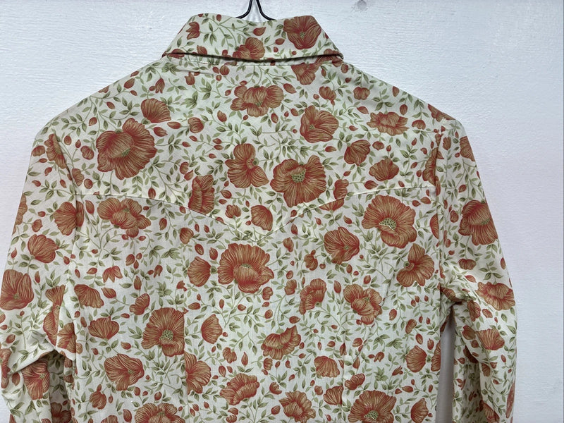 New Women’s Champion Western Floral Long Sleeve Pearl Snap Size 12 LL-5