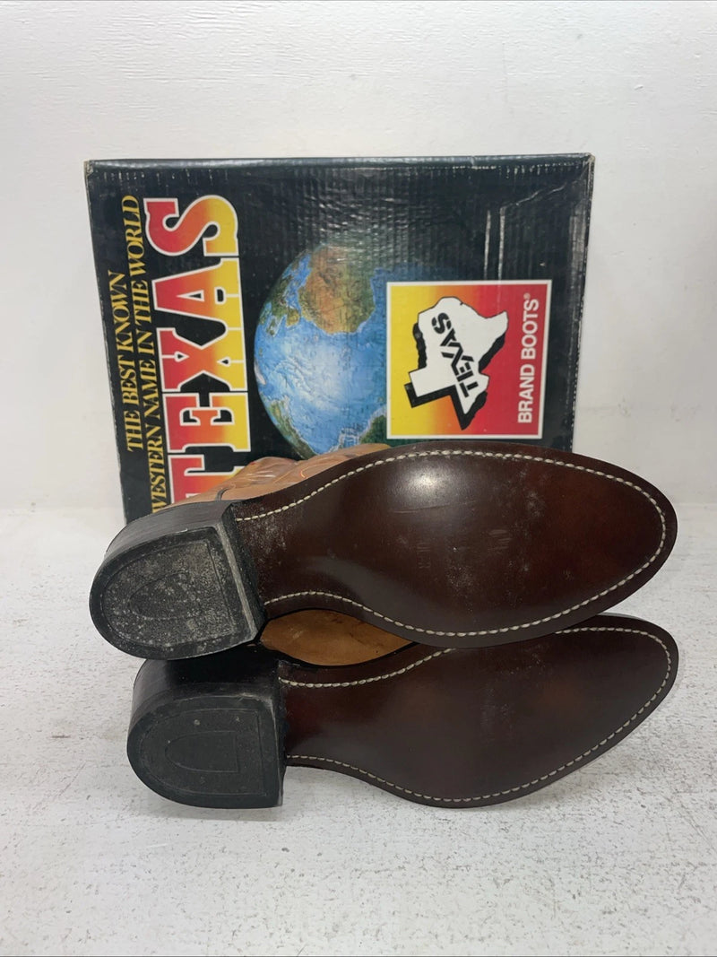 New Men’s Brown Texas Brand Cowboy Boots. 7844 8 D. 1-95
