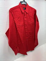 New Men’s Western Express Red Simple Long Sleeve Pearl Snap XL O-41