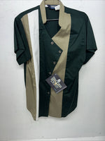 New Men’s Brooks&Dunn Green Short Sleeve Button Up Shirt Shoulder Pads. M S-37