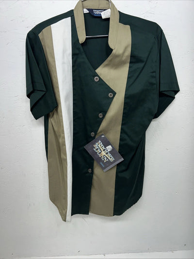 New Men’s Brooks&Dunn Green Short Sleeve Button Up Shirt Shoulder Pads. M S-37