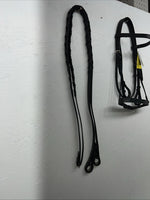 New Silver Fox Black Leather Point English Bridle #20-1189-2 W-5