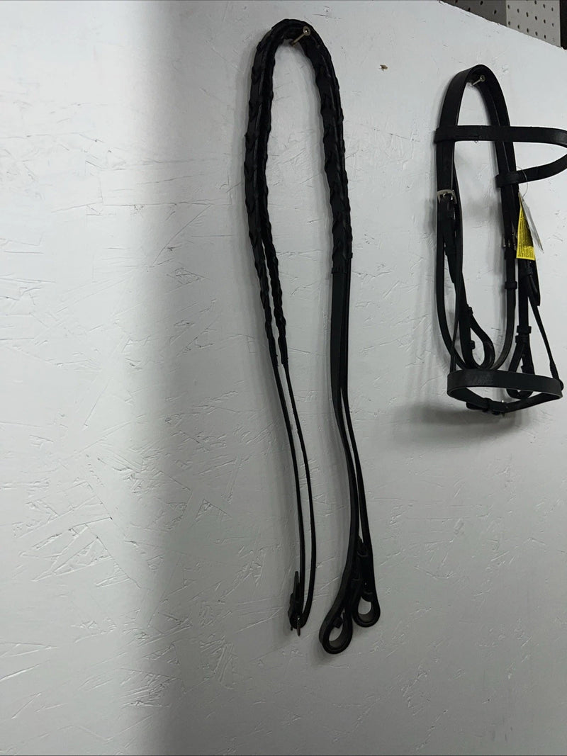 New Silver Fox Black Leather Point English Bridle #20-1189-2 W-5