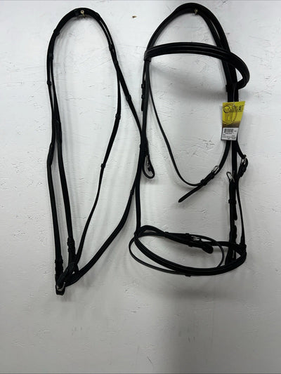 New Camelot Black Leather Oversize Dressage Bridle #160507 BB-44