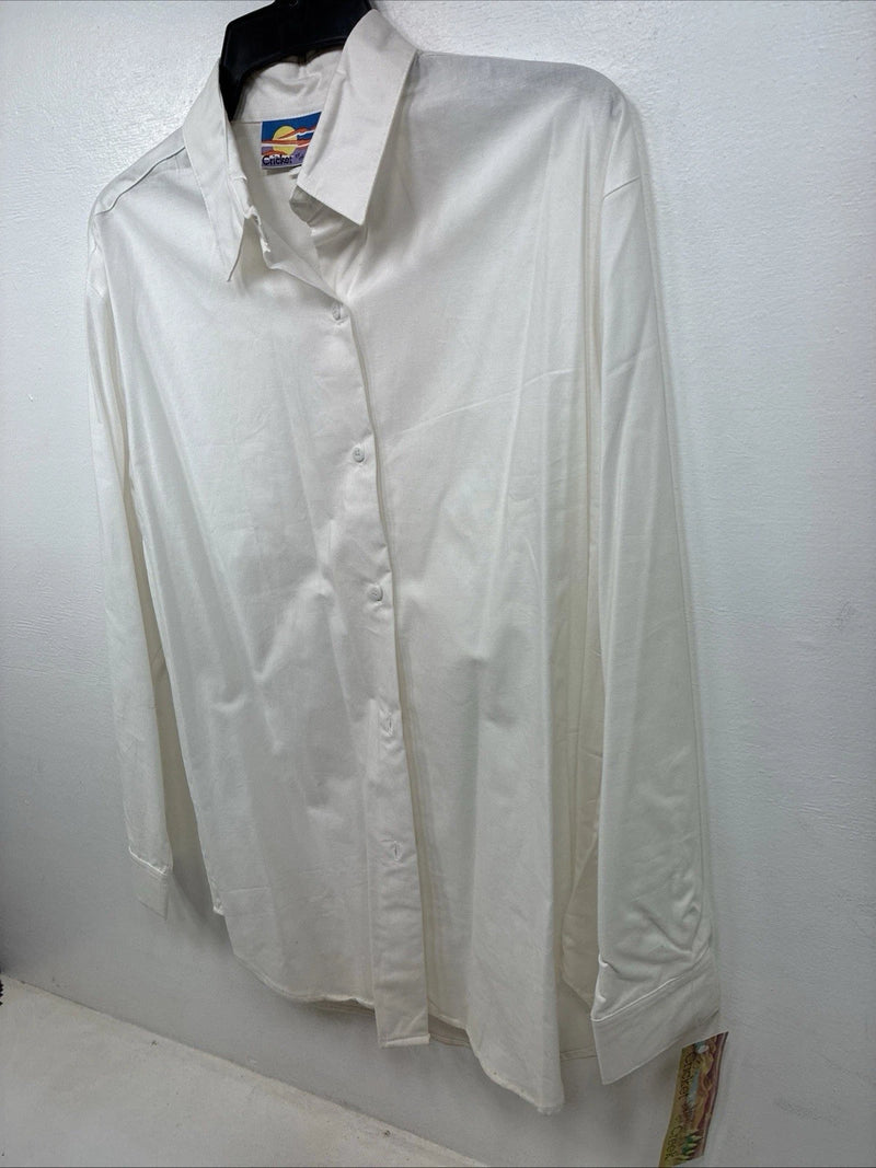 New Women’s Cricket Creek White Long Sleeve Button Up Size Large TT-84