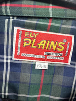 New Men’s ELY Plains Green Multicolor Plaid Long Sleeve Pearl Snap Medium M-45