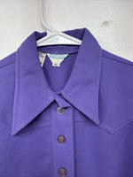 New Women’s Western Fashion Purple Long Sleeve Button Up Size 12 MM-71