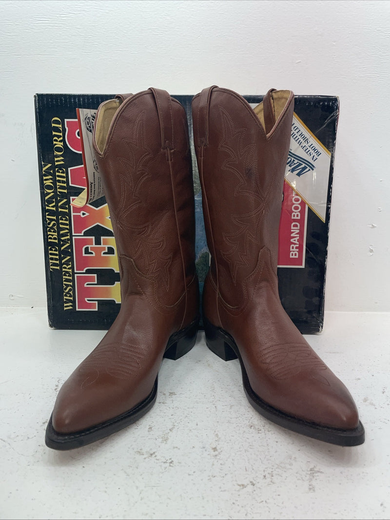 New Men’s Brown Texas Brand Cowboy Boots. 7864 11 D. 8-98