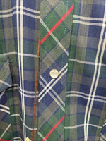 New Men’s ELY Plains Green Multicolor Plaid Long Sleeve Pearl Snap Medium M-45