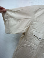 New Men’s H Bar C Tan Simple Short Sleeve Pearl Snap 16 Large O-32