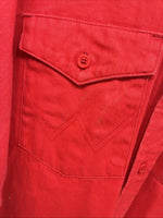 New Mans Wrangler Red Long Sleeve Button Up 16.5 X 34 Large AA-41