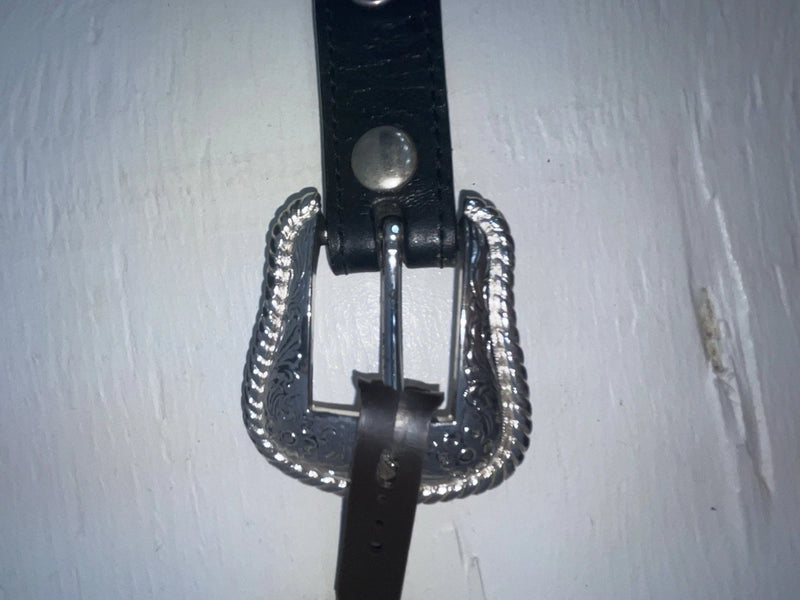 New Black Genuine Leather Nocona Silver Pendent 46” Belt #N2235601 NN-133