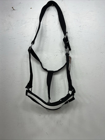 New Tough 1 Black White Draft Deluxe Nylon Halter #50-9575 W-37