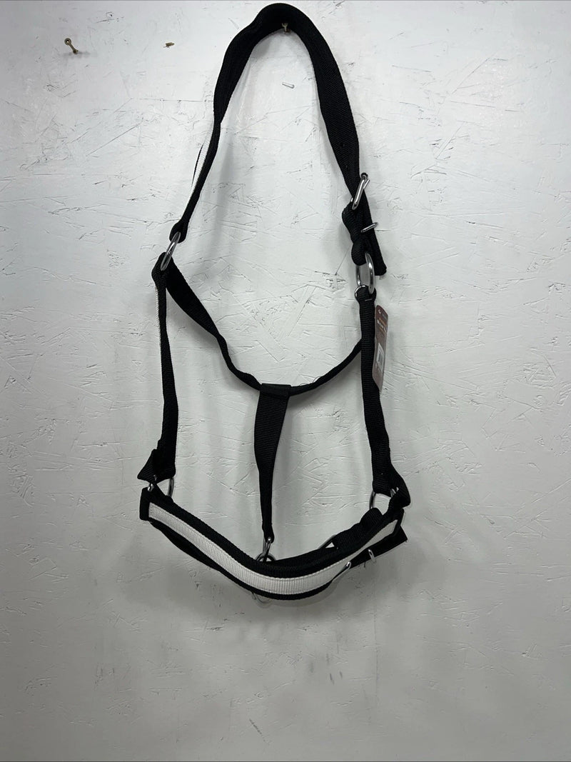 New Tough 1 Black White Draft Deluxe Nylon Halter #50-9575 W-37