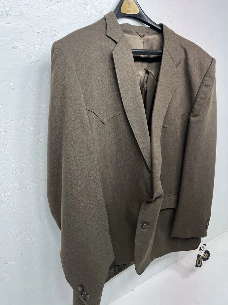 New Men’s Circle S Brown Suit Jacket 52R #24244 W-602