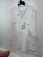 New Women’s Cumberland White Gem Long Sleeve Pearl Snap 2XL LL-82