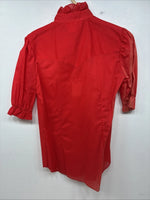 New Women’s H Bar C Red Short Sleeve Button Up Size 28 TT-63