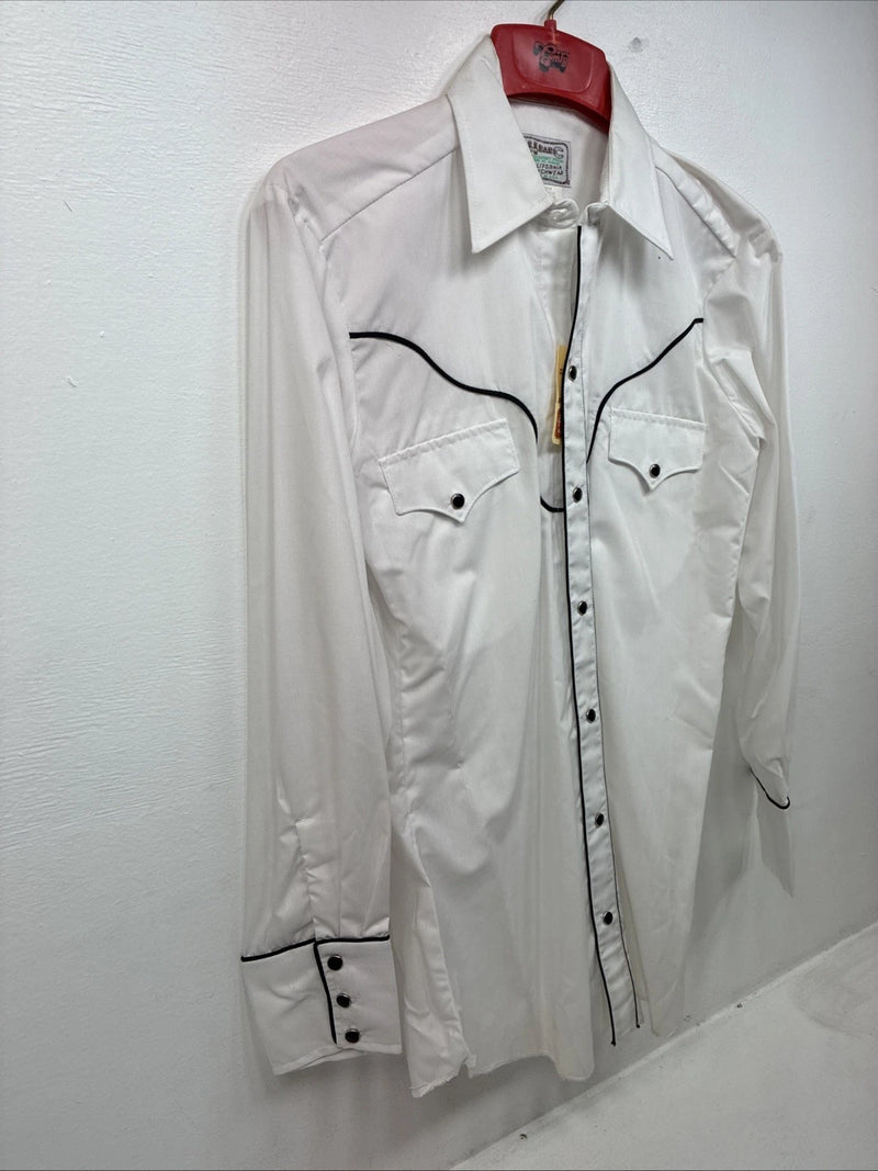 New Women’s H Bar C White Long Sleeve Pearl Snap 14.5 MM-11