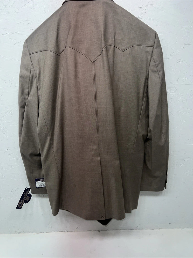 New Men’s Circle S Tan Suit Jacket 46R #25832 X-608