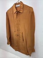 New Women’s Anne Pinkerton Orange Long Sleeve Button Up Medium KK-76