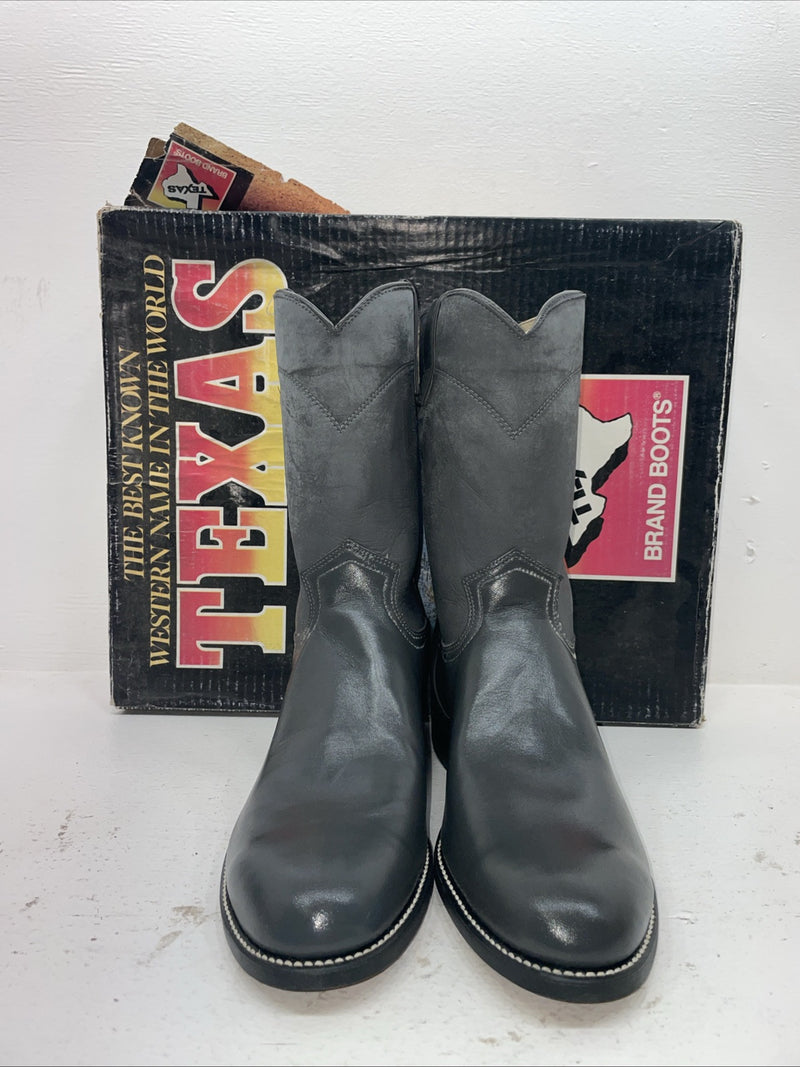 New Men’s Gray Texas Brand Cowboy Boots. 8802 10.5 10 1/2 D. 8-46