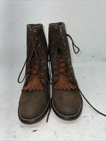 New Women’s Brown Lace Up Texas Brand Cowboy Boots. 4471 7.5 7 1/2 M. 17-97