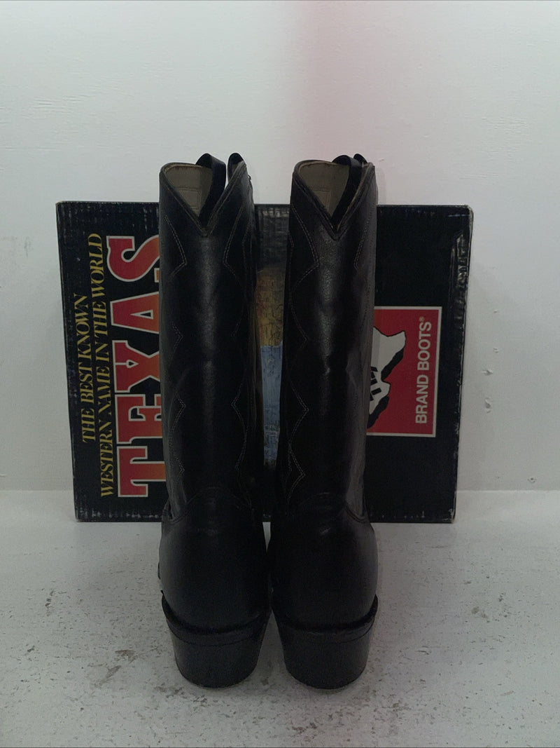New Men’s Black Texas Brand Cowboy Boots. 5100 10.5 10 1/2 D. 7-112