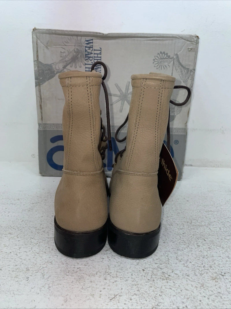 New Men’s Brown Lace Up Acme Cowboy Boots.  1011 8 D. 1-112