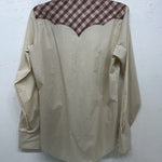 New Men’s Champion Western Tan Long Sleeve Pearl Snap 15 X 34 Medium B-51 