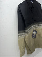 New Men’s Brooks&Dunn Black Yellow Button Up Long Sleeve Shirt 16x35 Large P-30