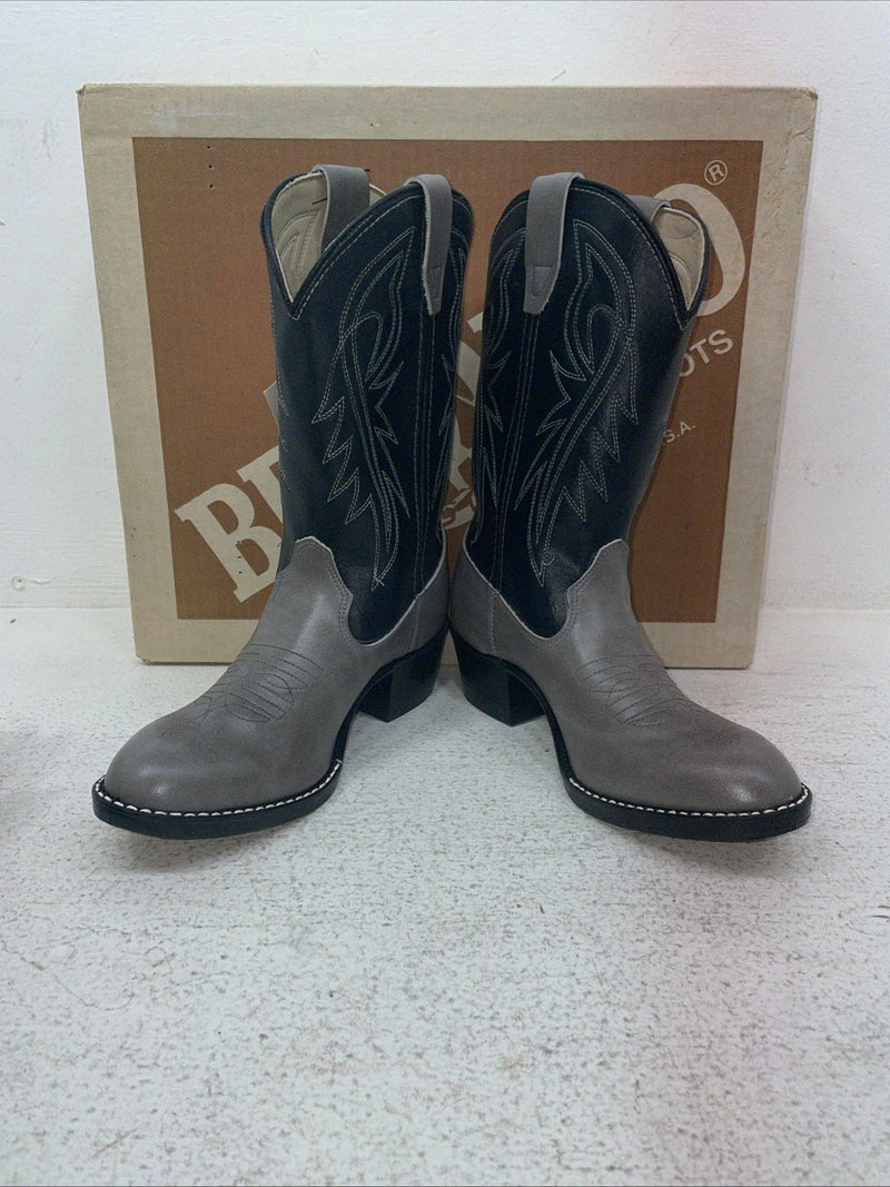 New Youth Gray Bronco Cowboy Boots. B 1892 4 D. 2-118