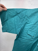 New Men’s ELY Cattleman Teal Short Sleeve Pearl Snap 16.5 Large M-42