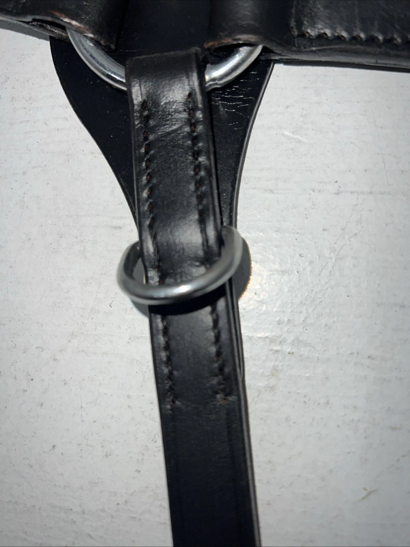 New Tough 1 Black Genuine Leather Double Stitched Breastcollar #41-3450 Y-24