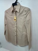 New Women’s H Bar C Tan Designed Long Sleeve Pearl Snap Size 34 II-90