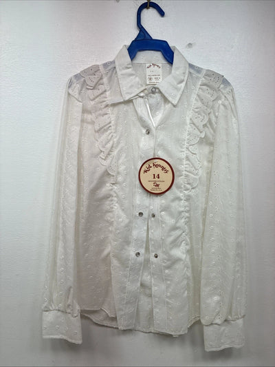 New Kids Kid Kountry Whitening Sleeve Pearl Snap Size 14 KK-115