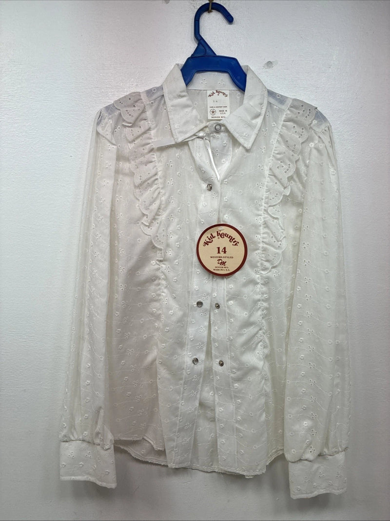 New Kids Kid Kountry Whitening Sleeve Pearl Snap Size 14 KK-115